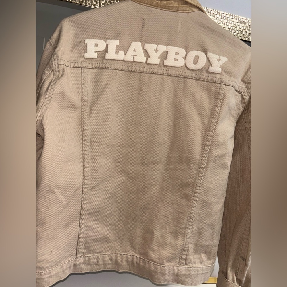 Playboy Denim Jacket with Corduroy Detailing
